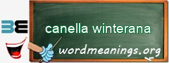 WordMeaning blackboard for canella winterana